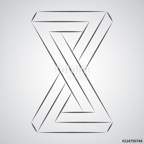 Paradox Triangle Logo - Sketch geometric paradox penrose figure. Pure vector illustration