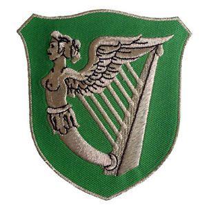 Winged Harp Logo - IRISH HARP EMBROIDERED PATCH IRELAND WINGED MAIDEN ERIN IRON ON