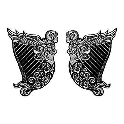 Winged Harp Logo - Amazon.com: VEGASBEE IRISH HERITAGE HARP WINGED MAIDEN ERIN SILVER ...
