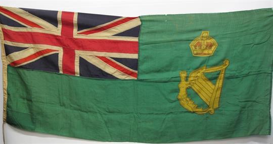 Winged Harp Logo - Pre 1922 Irish Naval Flag of green cotton with Union flag to