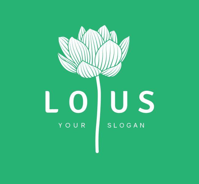 Company with Green Flower Logo - Lotus Flower Logo & Business Card Template Design Love