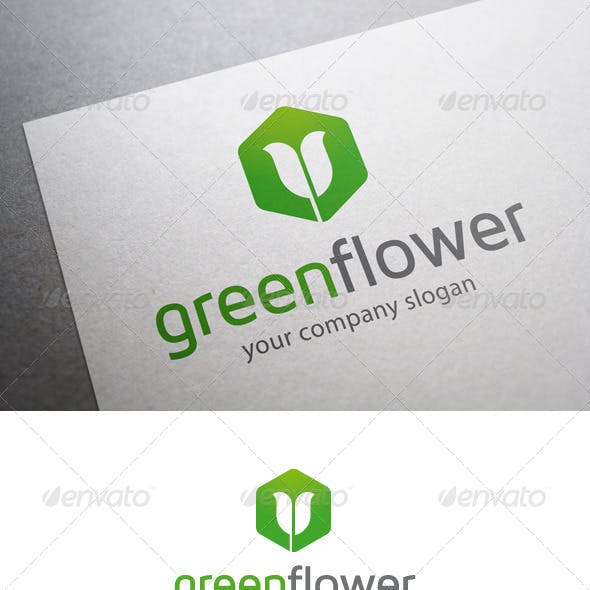 Company with Green Flower Logo - Flower Logo Graphics, Designs & Templates from GraphicRiver