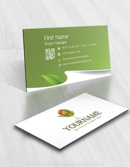 Company with Green Flower Logo - Exclusive Design: Eco Globe Flower Logo + Compatible FREE Business ...