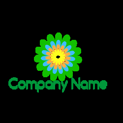 Company with Green Flower Logo - Green and yellow flower Logos