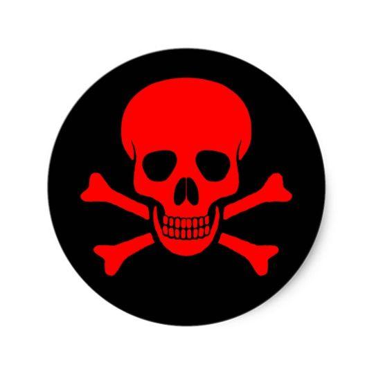 Red Skull Logo - Red Skull & Crossbones Sticker | Zazzle.com