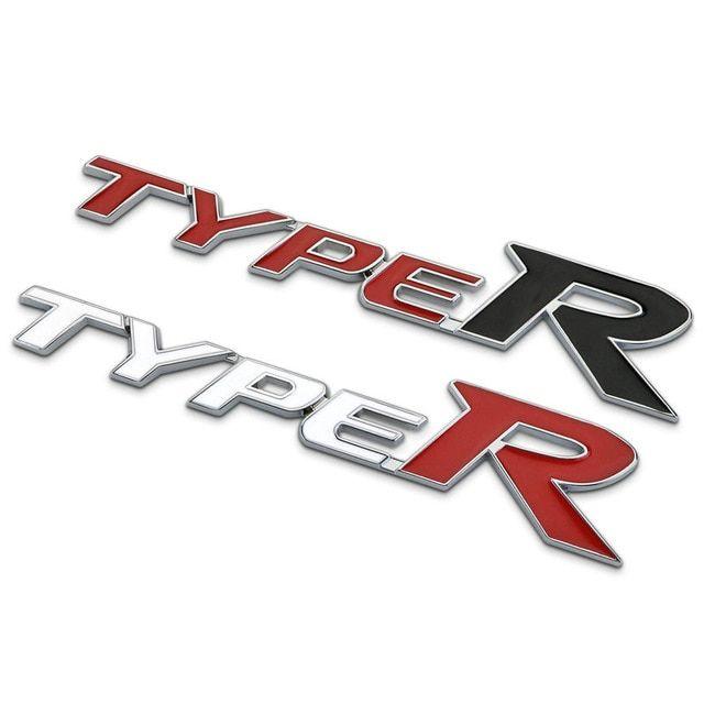 Typer Civic Logo - Chrome Metal Zinc Epoxy TYPER Car Styling Refitting Trunk Logo TYPE ...