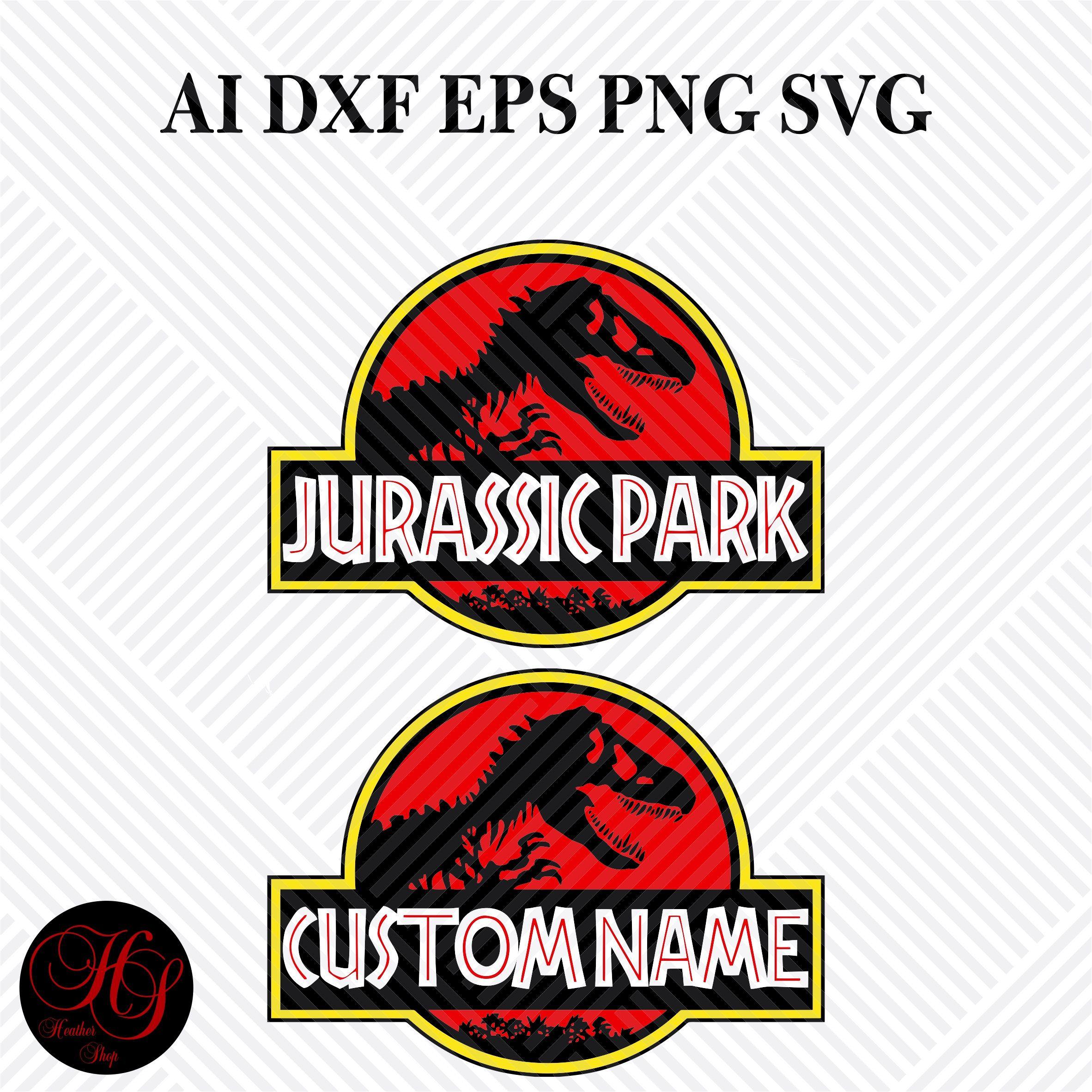 Jurassic Park Logo - Jurassic Park Logo with Custom Name Svg Svg Files Eps Png | Etsy