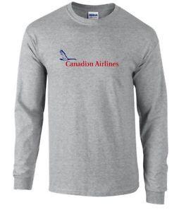 Canadian Airlines Logo - Canadian Airlines Red Blue Logo Canada Sport Gray Long Sleeve Cotton ...