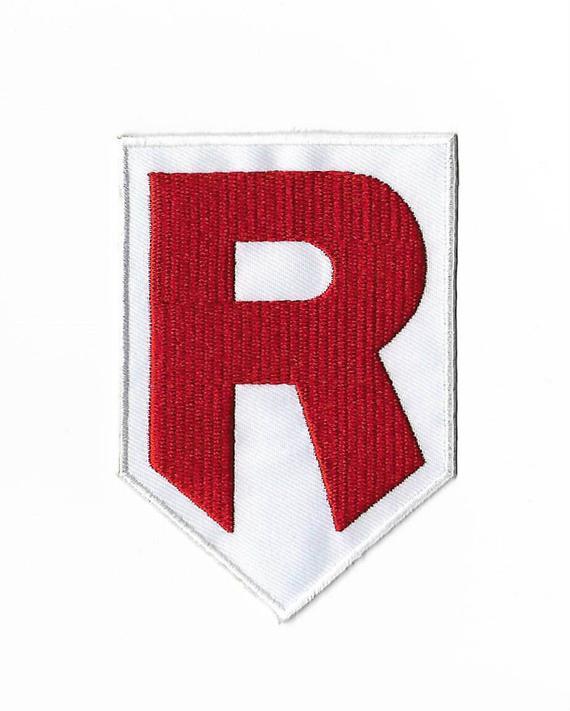 White Red R Logo - Team Rocket R Patch White / Red Embroidered Iron or Sew on Badge Applique  Pokemon Go Souvenir Retro DIY Giovanni Costume Prepare for Trouble
