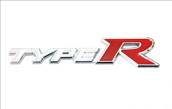 White Red R Logo - Type R Chrome Emblem Badge Sticker Decal (White Red) Honda Civic