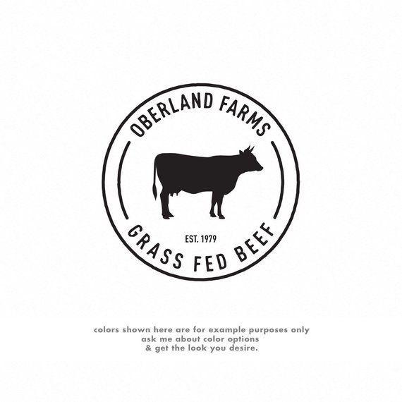 Cow Circle Logo - Farm Logo Design, Ranch Logo, Cow Logo, Beef Logo, Vintage Logo