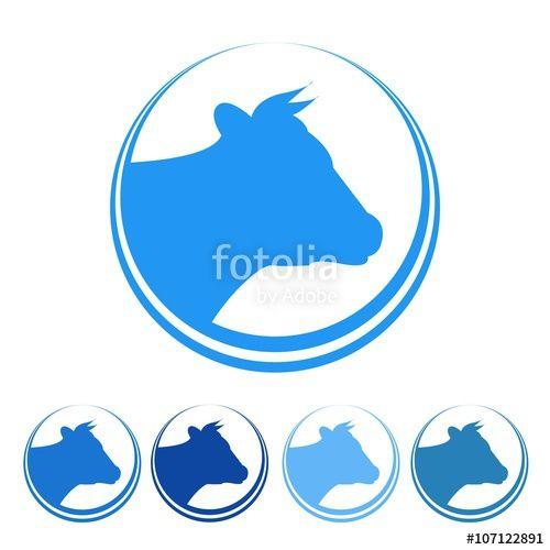 Cow Circle Logo - Dairy Milk White Drink Goat Sheep Cow Logo Vector Icon Stock image