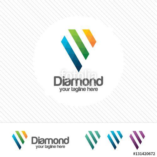 Colorful Diamond Logo - Diamond logo design vector with triangle pixel concept. Colorful and ...