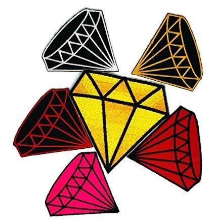 Colorful Diamond Logo - Amazon.com: 6 of Colorful Diamond Iron On Sew On Cartoon Logo Iron ...