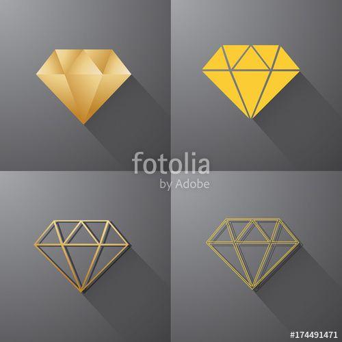 Colorful Diamond Logo - Gold Diamond Jewelry Gem Colorful Polygon Logo vector Stock image