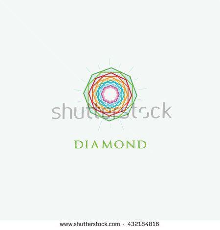 Colorful Diamond Logo - Diamond logo, Crushing abstract pattern. Colorful precious stone