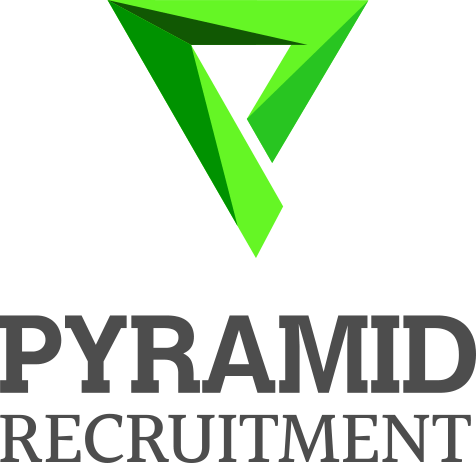 Green Pyramid Logo - Pyramid Logo - Stacked+Strap | Pyramid Recruitment