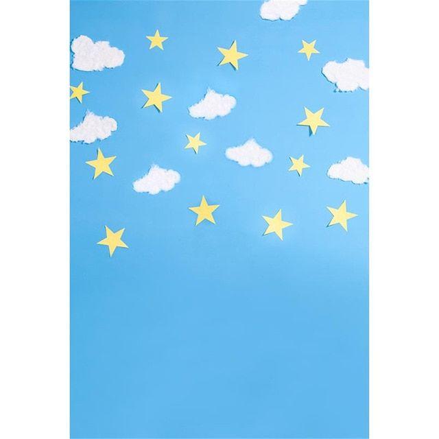 Blue Star with Yellow Background Logo - Blue Sky Baby Backgrounds for Photo Studio Printed White Clouds ...