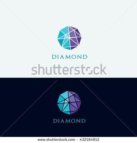 Colorful Diamond Logo - Diamond logo, Crushing abstract pattern. Colorful precious stone ...