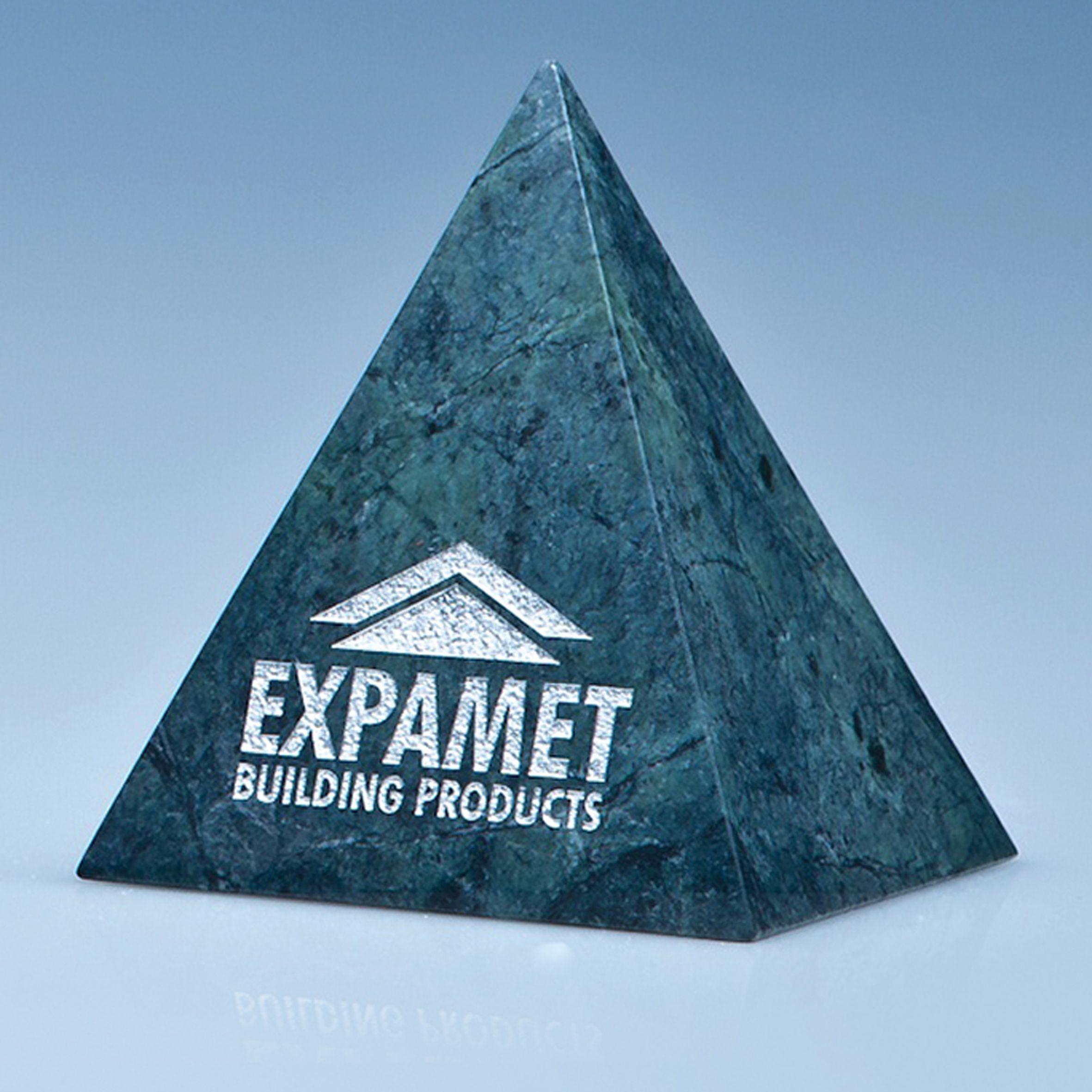 Green Pyramid Logo - Green Marble 4 Sided Pyramid Award