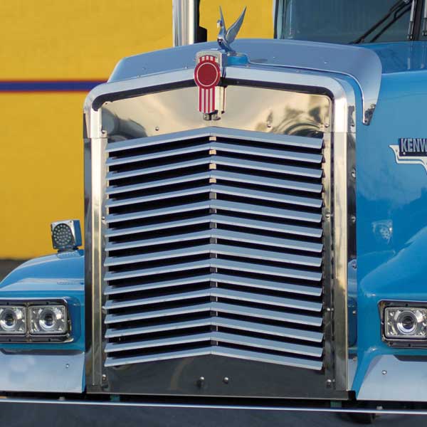 Kenworth Grill Logo - Kenworth W900L Angled Louvered Grill Bars