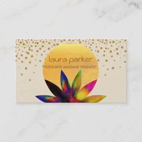 Yoga Flower Logo - Watercolor Lotus Flower Logo Yoga Healing Health Business Card