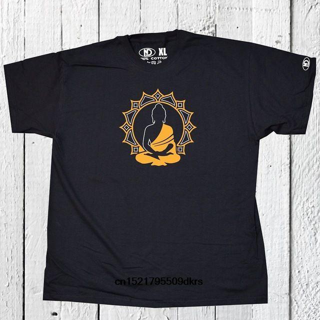 Yoga Flower Logo - Men t shirt Buddha Lotus Flower Logo Spiritual Top Chakra Yoga Zen