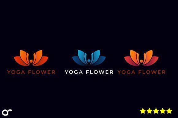 Yoga Flower Logo - Yoga Flower Logo ~ Logo Templates ~ Creative Market