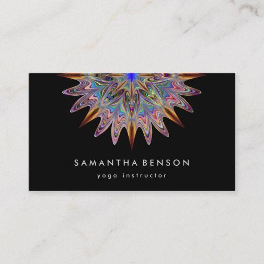 Yoga Flower Logo - Elegant Lotus Flower Logo Yoga Business Card