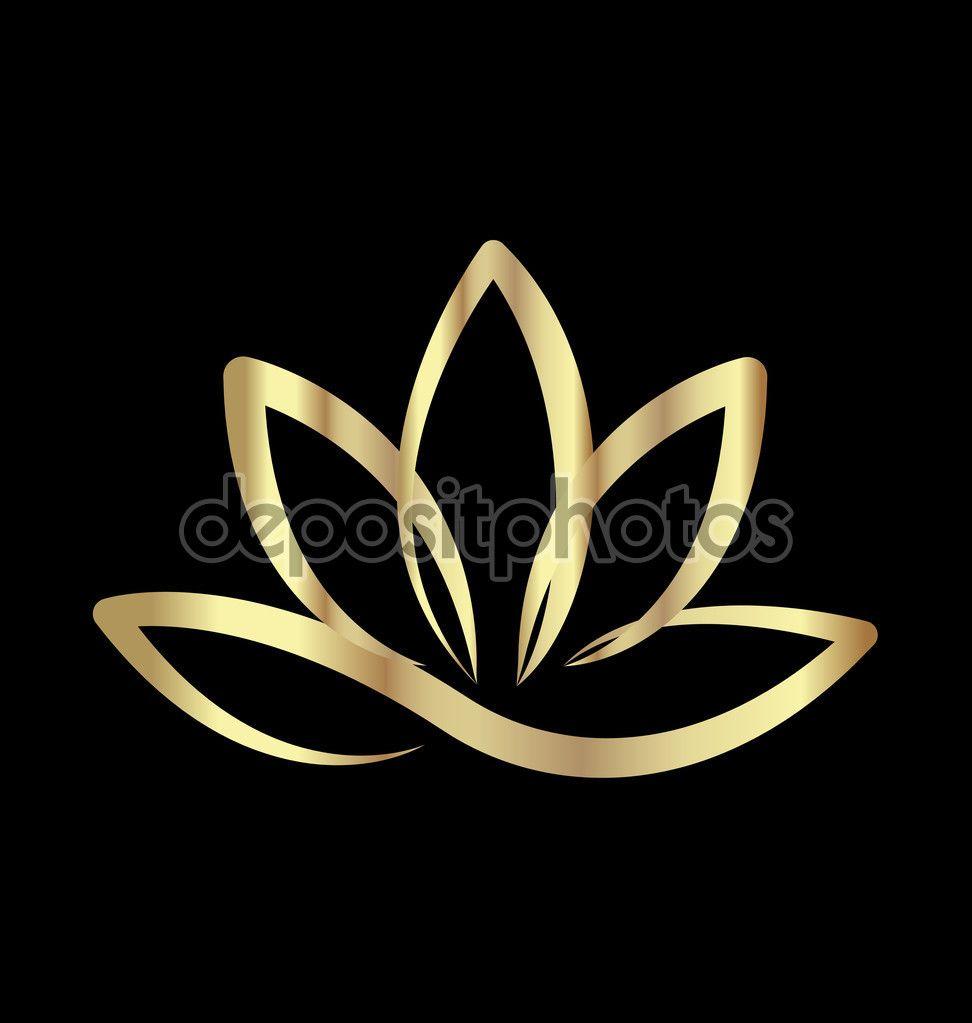 Yoga Flower Logo - Gold lotus flower logo — Stock Illustration #113817438 | lotus logo ...