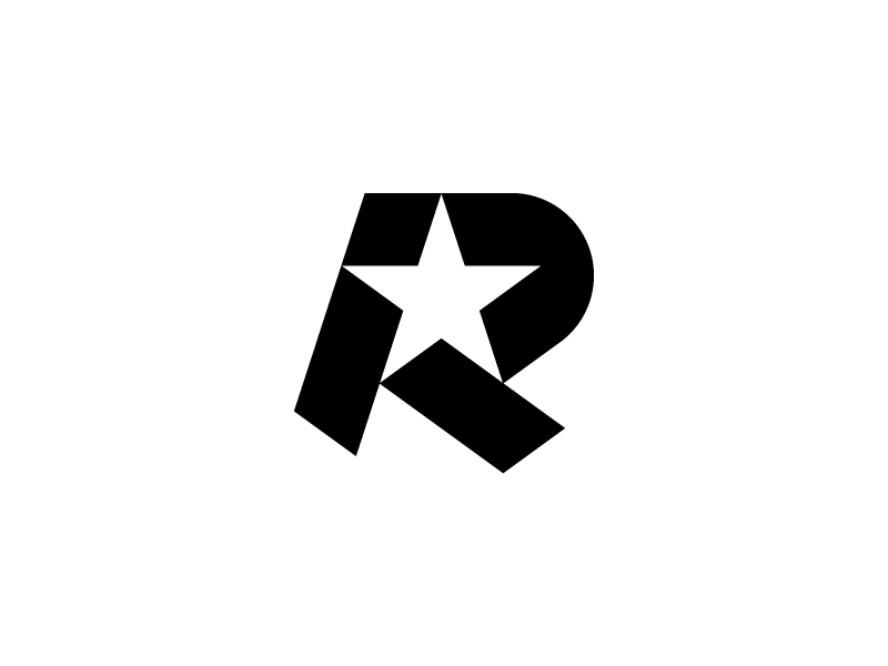 Star and White R Logo - R Star