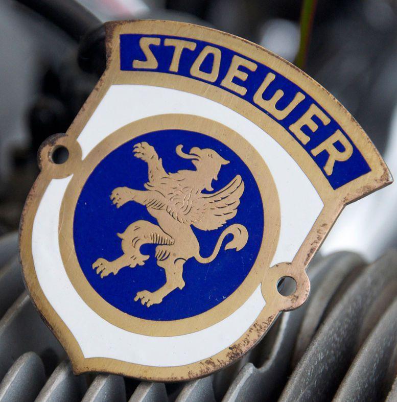 Old German Car Logo - Vintage enamel german car badge / emblem # stoewer. Vintage Hood