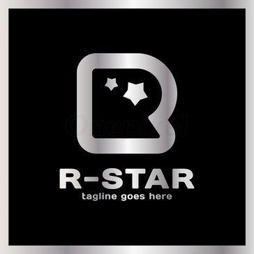 Star and White R Logo - Letter R Two Star Logo
