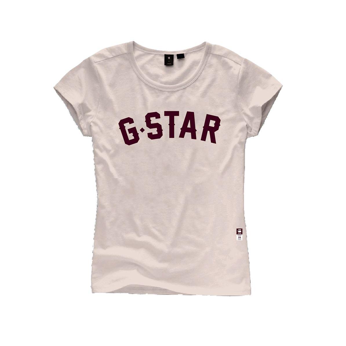 Star and White R Logo - G Star Raw Womens 15 R Logo S S T Shirt, PYG Pink