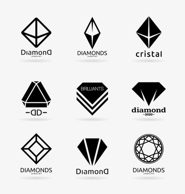 Black Diamond Logo - Hand-painted Diamond Logo, Diamond Clipart, Logo Clipart, Black ...