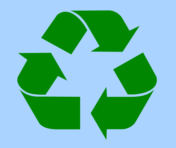 Green Recycle Logo - Recycle Symbol Green On Light Blue Clip Art at Clker.com - vector ...