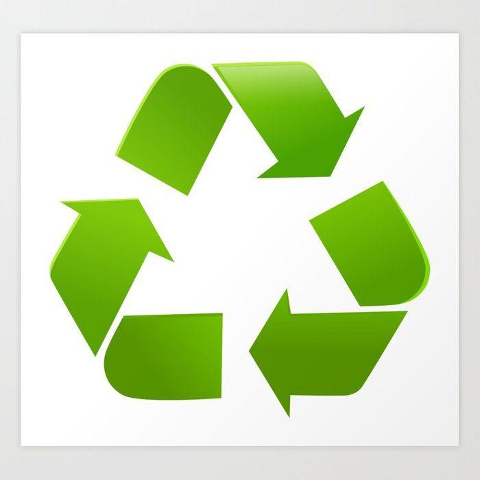 Green Recycle Logo - Green Recycle symbol on white background Art Print by reshataliyev ...