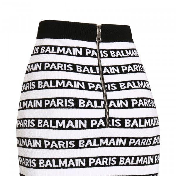 Balmain Paris Logo - Balmain logo embellished skirt