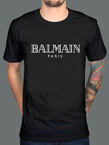 Balmain Paris Logo - 2018 New Black Gildan T Shirt Balmain Paris Logo Shirt Men Women T ...