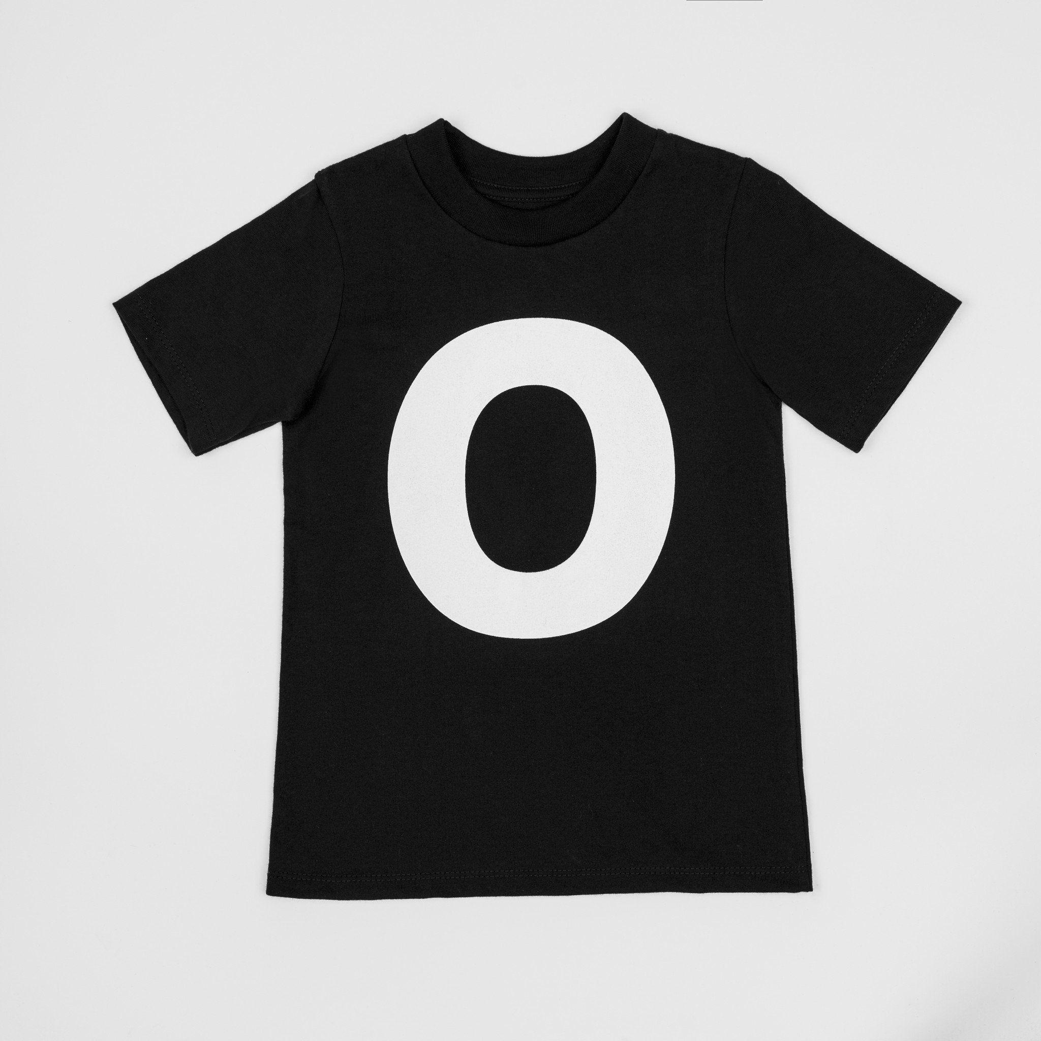 Black and White Letter a Logo - Letter O T Shirt With White Print