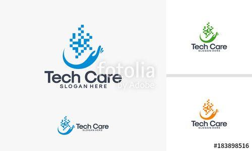 Tech Service Logo - Technology Service logo designs vector, Tech Care logo template