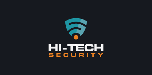 Tech Service Logo - hi tech technology service security modern systems monitor install