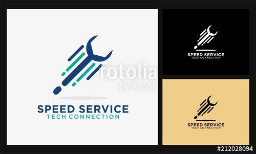 Tech Service Logo - key icon speed tech service logo