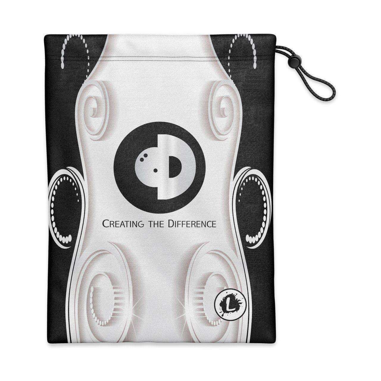 White Swirl Logo - Creating the Difference Black/White Swirl Shoe Bag - Logo Infusion
