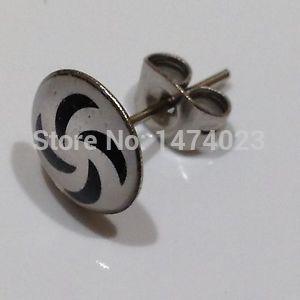 White Swirl Logo - Black & White Swirl Logo Ear Studs, accept OEM of client's design