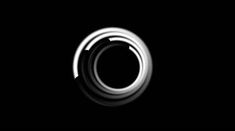 White Swirl Logo - Video: White swirl shape logo on black video animation