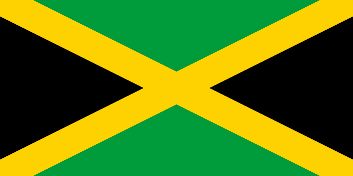 Yellow-Green Flag with Triangle Logo - Flag of Jamaica