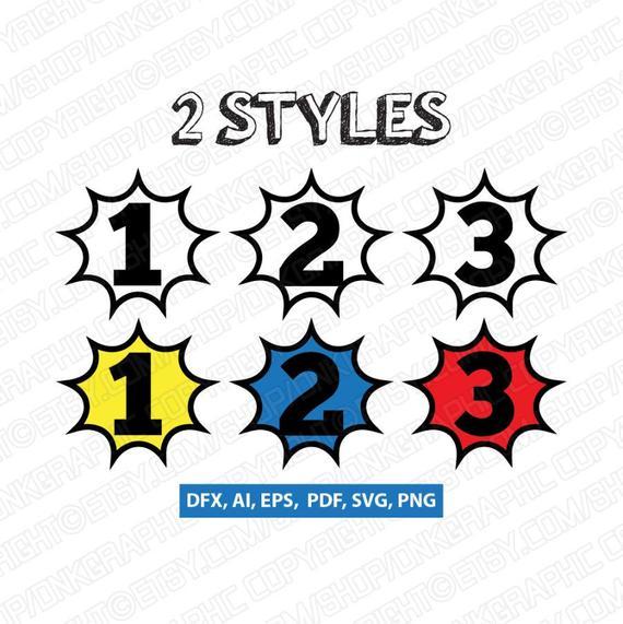 5th Comic Book Style Logo - Comic Book Style Numbers First Second 1st 2nd 3rd 4th 5th | Etsy