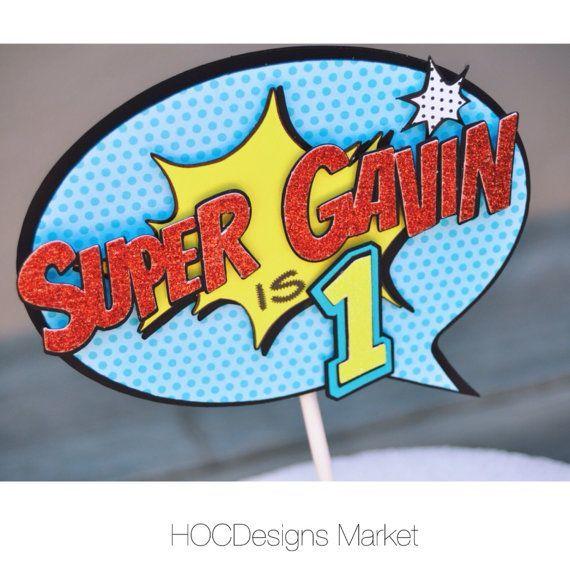 5th Comic Book Style Logo - Super Hero Cake Decoration / Personalized with Name / Comic book