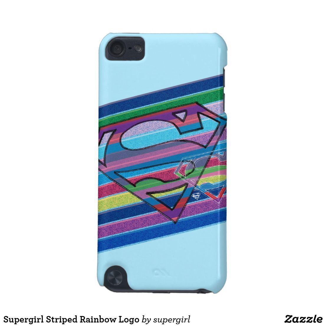 5th Comic Book Style Logo - Supergirl Striped Rainbow Logo iPod Touch (5th Generation) Cover